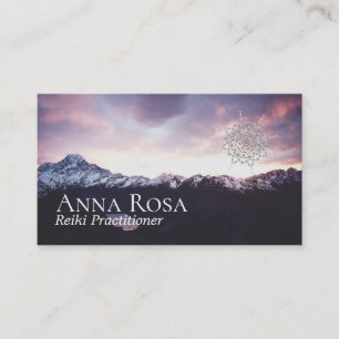 Carte De Visite Montagnes pourpres rose de *~* et mandala de ciel