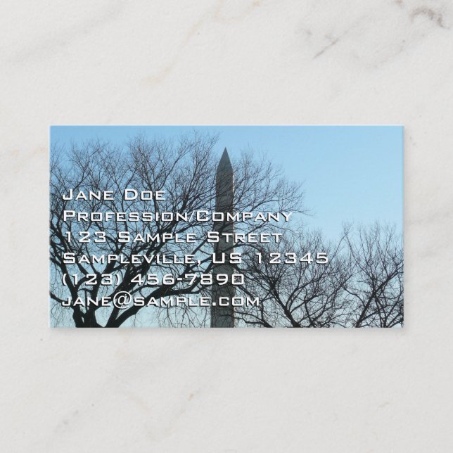 Carte De Visite Monument de Washington dans le paysage d'hiver I (Devant)