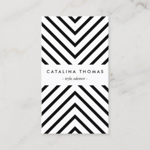 Carte De Visite Mood rétro noir et blanc Motif vertical