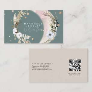 Carte De Visite Moon Star Artiste bijouterie artisanale Faux Gold 