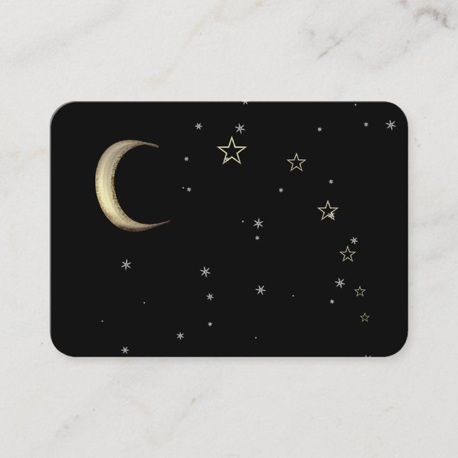 Carte De Visite Moon Stars Falling Star Spiritual Business Card (Devant)