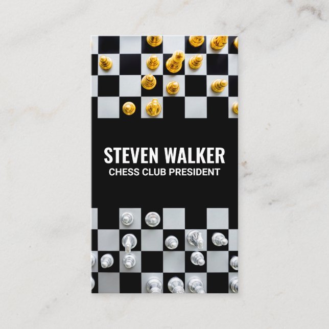Carte De Visite Morceaux d'échecs à bord | Jeu de plateau (Devant)