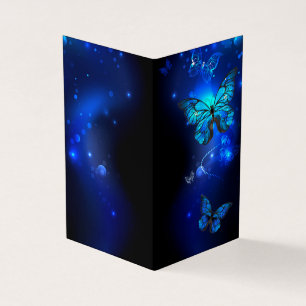 Carte De Visite Morpho Butterfly in the Dark Background