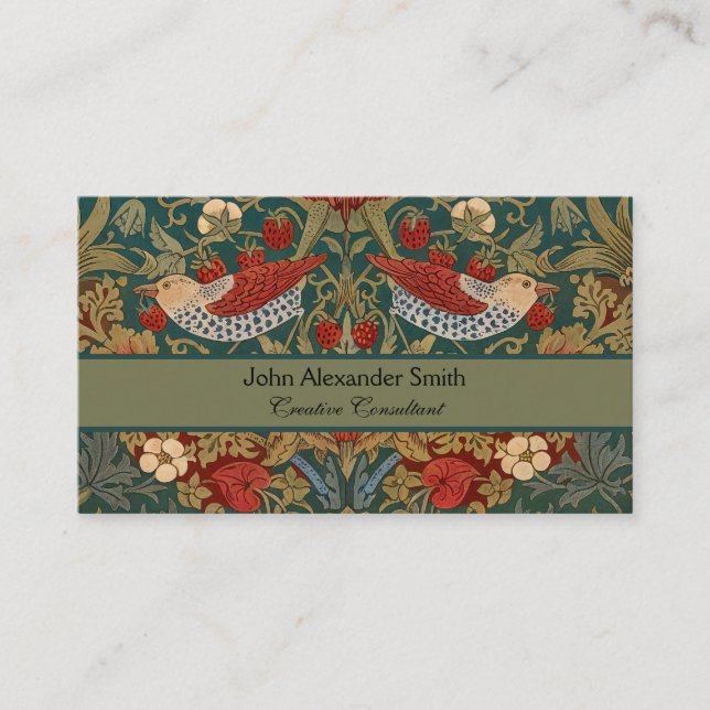 Carte De Visite Morris - Voleur de fraises #2 Motif floral (Devant)