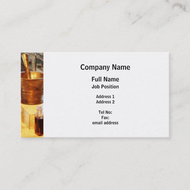 Carte De Visite Mortier et pilon en laiton (Devant)