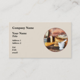 Carte De Visite Mortier et pilon et boîte de cacao