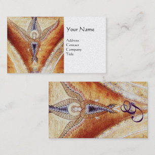 Carte De Visite MOSAIC ANGEL MONOGRAM Brown White Pearl