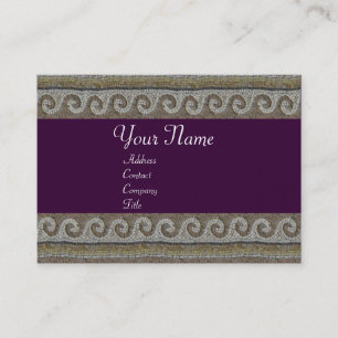 Carte De Visite MOSAÏQUES VAGUES, gris clair brun violet