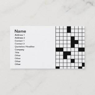 CARTE DE VISITE MOT CROISÉ PUZZLE MOTIF GRAPHIQUE JEUX MOTS AMUSA