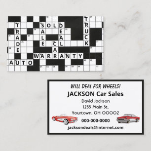 Carte De Visite Mot de passe Puzzle Concessionnaire de voiture