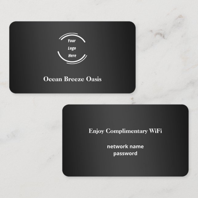 Carte De Visite 📶 Mot de passe réseau Logo Internet Wifi invité (Devant / Derrière)
