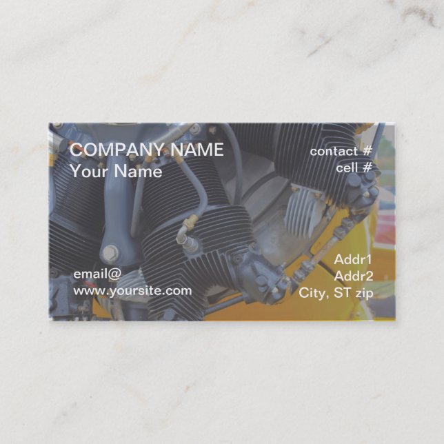 Carte De Visite Moteur d'avions radial (Devant)