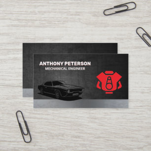 Carte De Visite Moteur de voiture rouge   Magasin automatique   Vo
