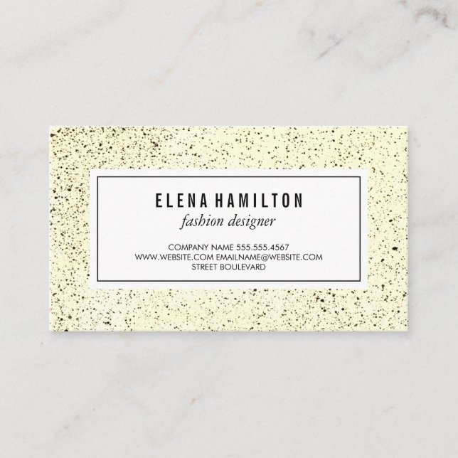 Carte De Visite Motif à bordure moderne (Devant)