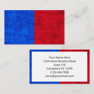 Carte De Visite Motif à deux tons bleu et rouge