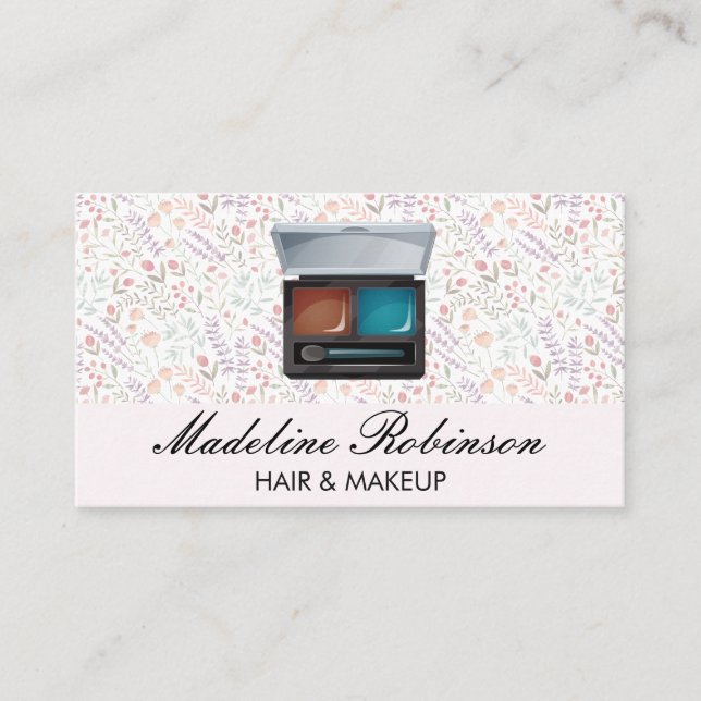 Carte De Visite Motif à fleurs de printemps | Kit maquillage (Devant)