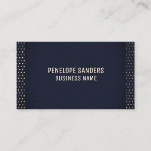 Carte De Visite Motif à lunettes d'or   Luxe Bleu foncé
