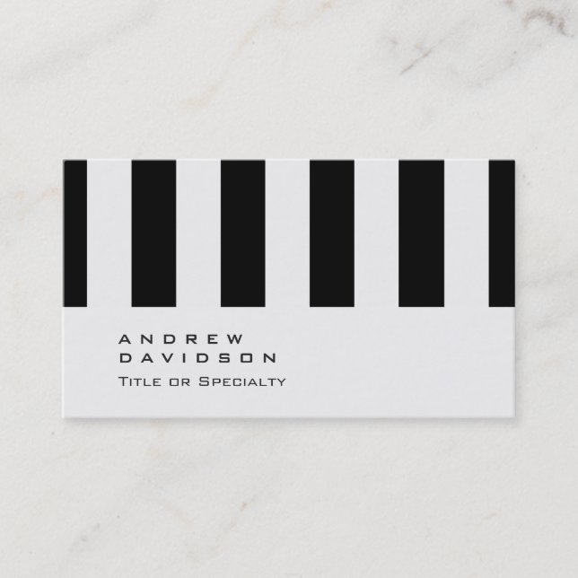Carte de visite Motif à rayures gris-noir clair (Devant)