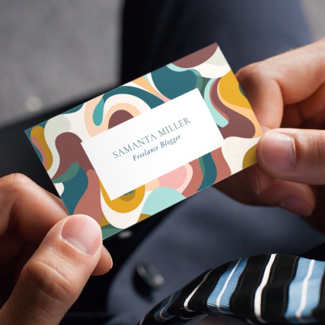 Carte De Visite Motif Abstrait de brindilles de Bohème coloré (Créateur téléchargé)