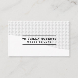 Carte De Visite Motif Abstrait de tissage blanc