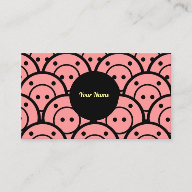 Carte de visite Motif Abstrait rose des cochons co (Devant)