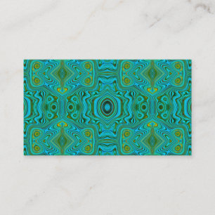 Carte De Visite Motif Abstrait Trippy Retro Turquoise Chartreuse