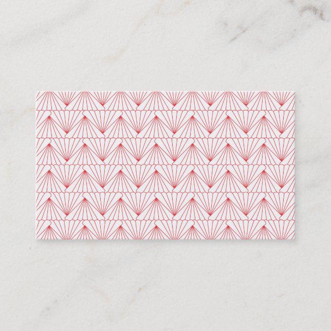 Carte De Visite MOTIF ART DECO en ROUGE (Devant)