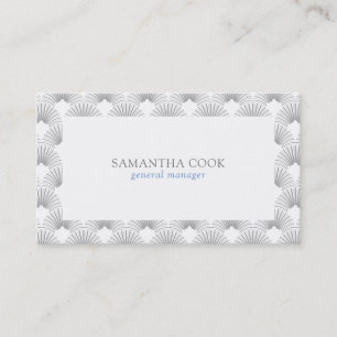 Carte De Visite Motif art déco gris clair et blanc