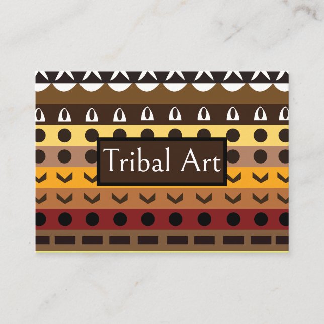 Carte De Visite Motif Art Déco Tribal Coloré (Devant)