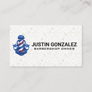 Carte De Visite Motif Barbershop Poteau en barbier