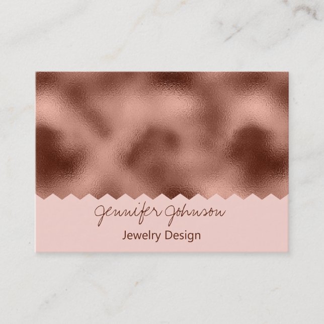 Carte De Visite Motif Bijoux design Rose or huile (Devant)