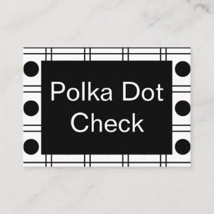 Carte De Visite Motif blanc et noir du point Polka Cercle