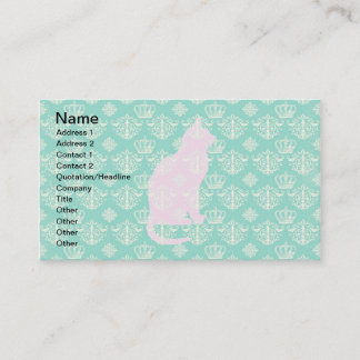 Carte De Visite Motif blanc turquoise royal vintage de conception