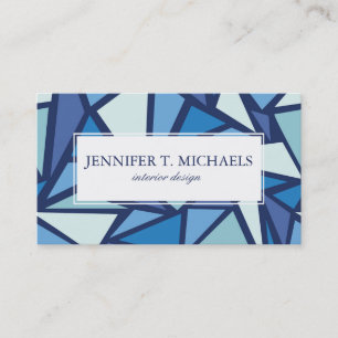 Carte De Visite Motif bleu abstrait de Crsytal de glace