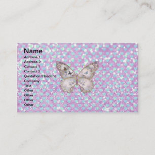 Carte De Visite Motif bleu de parties scintillantes de coeurs de
