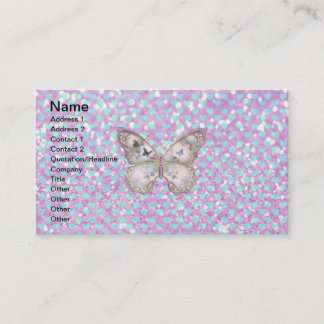 Carte De Visite Motif bleu de parties scintillantes de coeurs de