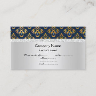 Carte De Visite Motif bleu élégant semi brillant entreprise