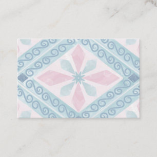 Carte De Visite motif bleu en forme de diamant