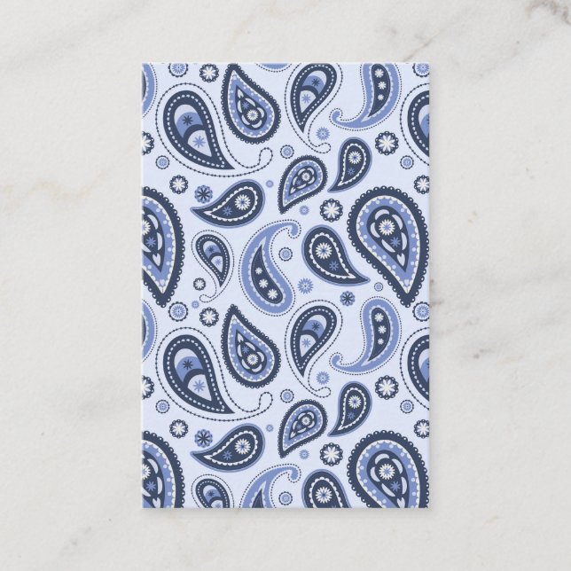 Carte De Visite Motif Blue Paisley (Devant)