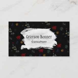 Carte De Visite Motif botanique 01b d'aquarelle multicolore