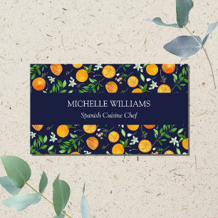 Carte De Visite Motif botanique floral d'été citrus orange