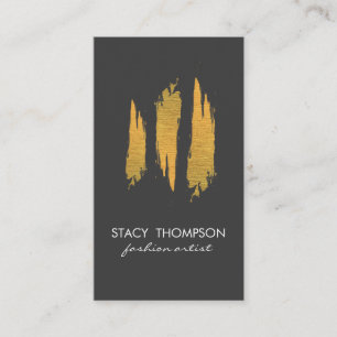 Carte De Visite Motif brossé artistique 3 Faux Gold