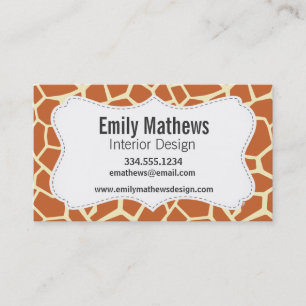 Carte De Visite Motif Brown de girafe