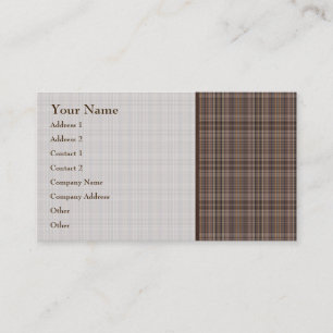 Carte De Visite Motif Brown de plaid de café