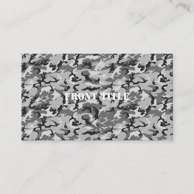 Carte De Visite Motif Camouflage urbain - Noir & Gris (Devant)