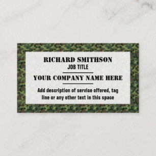 Carte De Visite Motif Camouflage vert