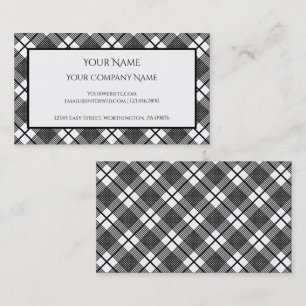 Carte De Visite Motif carreaux noir et blanc modifiable