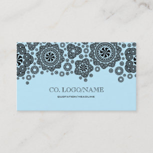 Carte De Visite Motif Cercles aléatoires noirs et bleus