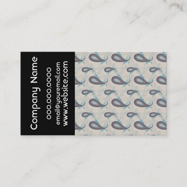 Carte De Visite Motif Champagne Paisley (Devant)