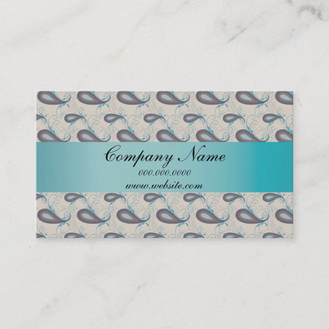 Carte De Visite Motif Champagne Paisley (Devant)